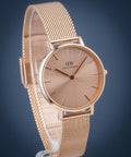  Shop Authentic Daniel Wellington Petite Rose Gold Dial Rose Gold Mesh Bracelet Watch For Women - DW00100471 - Luxxuri