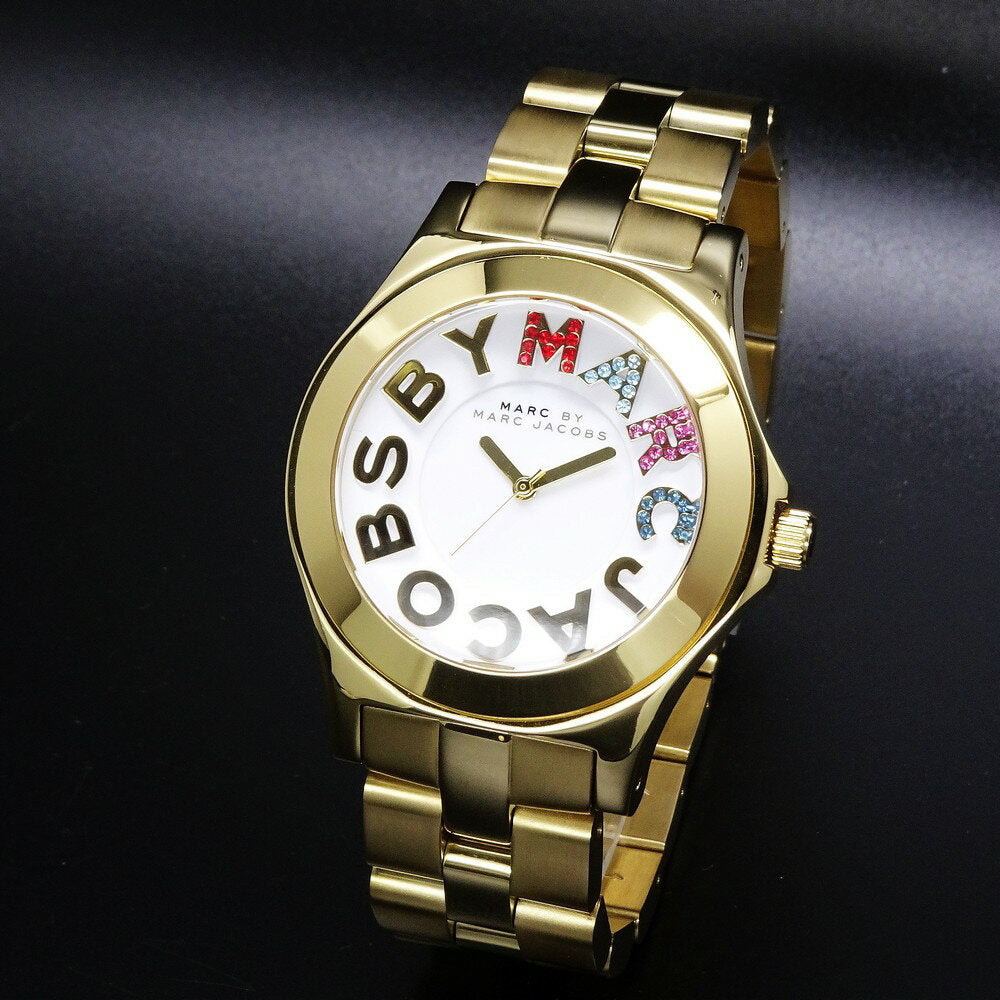  Shop Authentic Marc Jacobs Rivera White Dial Gold Steel Strap Watch for Women - MBM3137 - Luxxuri