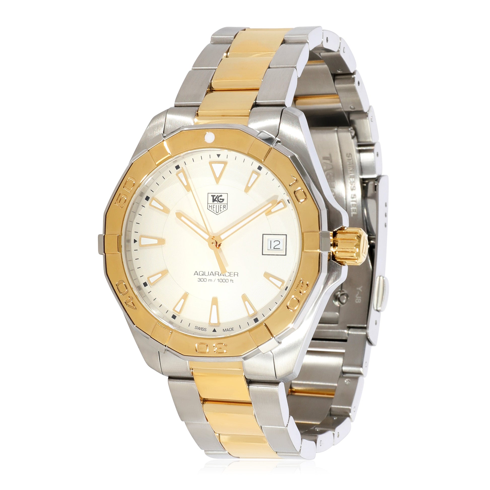  Shop Authentic Tag Heuer Aquaracer Quartz White Dial Two Tone Steel Strap Watch for Men - WAY1120.BB0930 - Luxxuri