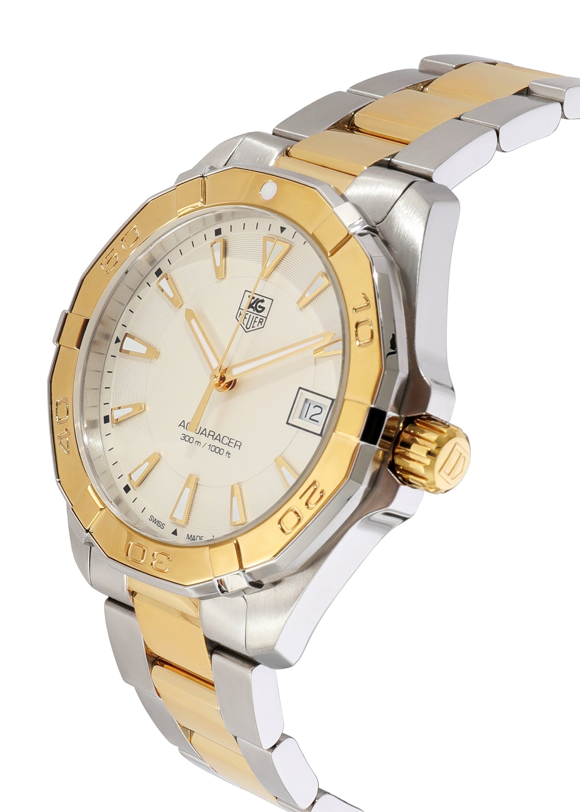  Shop Authentic Tag Heuer Aquaracer Quartz White Dial Two Tone Steel Strap Watch for Men - WAY1120.BB0930 - Luxxuri