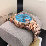  Shop Authentic Michael Kors Runway Chronograph Turquoise Dial Rose Gold Steel Strap Watch For Women - MK6164 - Luxxuri