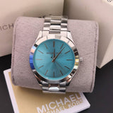  Shop Authentic Michael Kors Runway Blue Dial Silver Steel Strap Watch for Women - MK3292 - Luxxuri