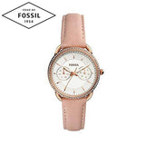  Shop Authentic Fossil Tailor Quartz White Dial Pink Leather Strap Watch for Women - ES4393 - Luxxuri