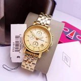  Shop Authentic Fossil Boyfriend Chronograph Gold Dial Gold Steel Strap Watch for Women - ES2197 - Luxxuri