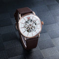  Shop Authentic Emporio Armani Meccanico Automatic White Dial Brown Leather Strap Watch For Men - AR60027 - Luxxuri