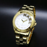 Shop Authentic Marc Jacobs Rivera White Dial Gold Steel Strap Watch for Women - MBM3134 - Luxxuri