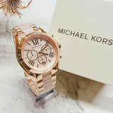  Shop Authentic Michael Kors Bradshaw Chronograph Pink Dial Two Tone Steel Strap Watch For Women - MK6830 - Luxxuri