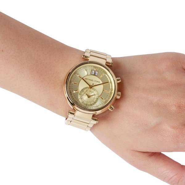  Shop Authentic Michael Kors Sawyer White Dial Gold Steel Strap Watch for Women - MK6362 - Luxxuri