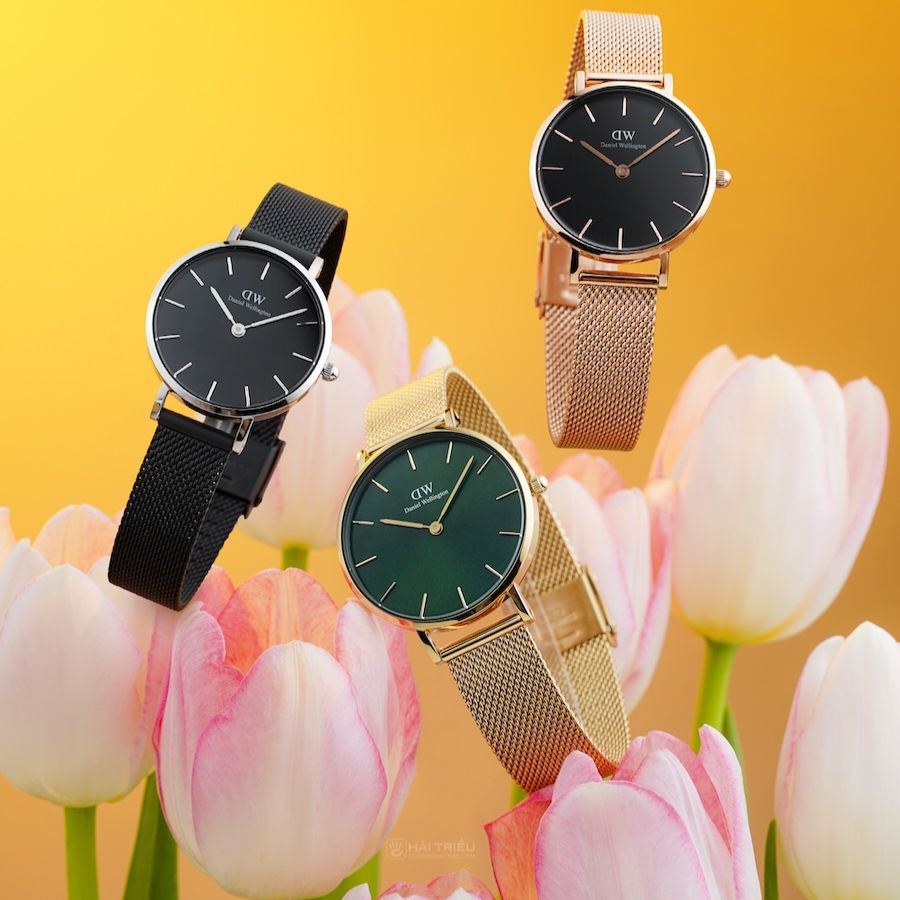  Shop Authentic Daniel Wellington Petite Ashfield Black Dial Black Mesh Strap Watch For Women - DW00100246 - Luxxuri