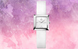  Shop Authentic Calvin Klein Mark Silver Dial White Leather Strap Watch for Women - K3R231L6 - Luxxuri