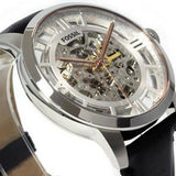  Shop Authentic Fossil Townsman Automatic Skeleton Silver Dial Black Leather Strap Watch for Men - ME3041 - Luxxuri