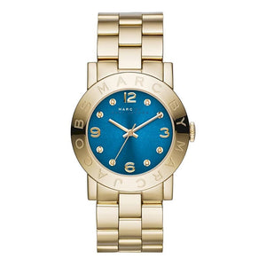  Shop Authentic Marc Jacobs Amy Blue Dial Gold Steel Strap Watch for Women - MBM3303 - Luxxuri