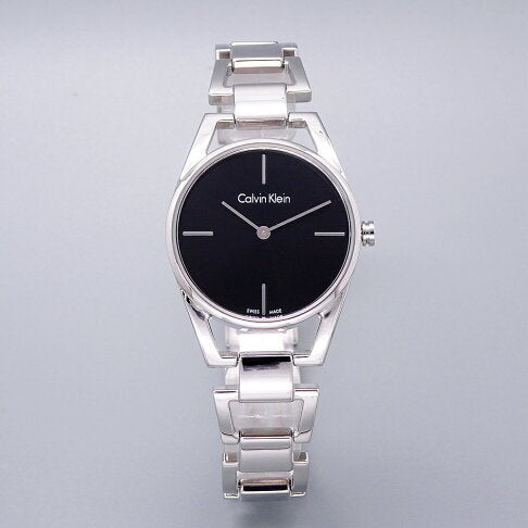  Shop Authentic Calvin Klein Dainty Black Dial Silver Steel Strap Watch for Women - K7L23141 - Luxxuri