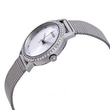  Shop Authentic Guess Chelsea Mother of Pearl White Dial Silver Mesh Strap Watch For Women - W0647L1 - Luxxuri