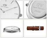  Shop Authentic Daniel Wellington Petite White Dial Brown Leather Strap Watch For Women - DW00100243 - Luxxuri