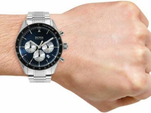  Shop Authentic Hugo Boss Chronograph Blue Dial Silver Steel Strap Watch for Men - 1513630 - Luxxuri