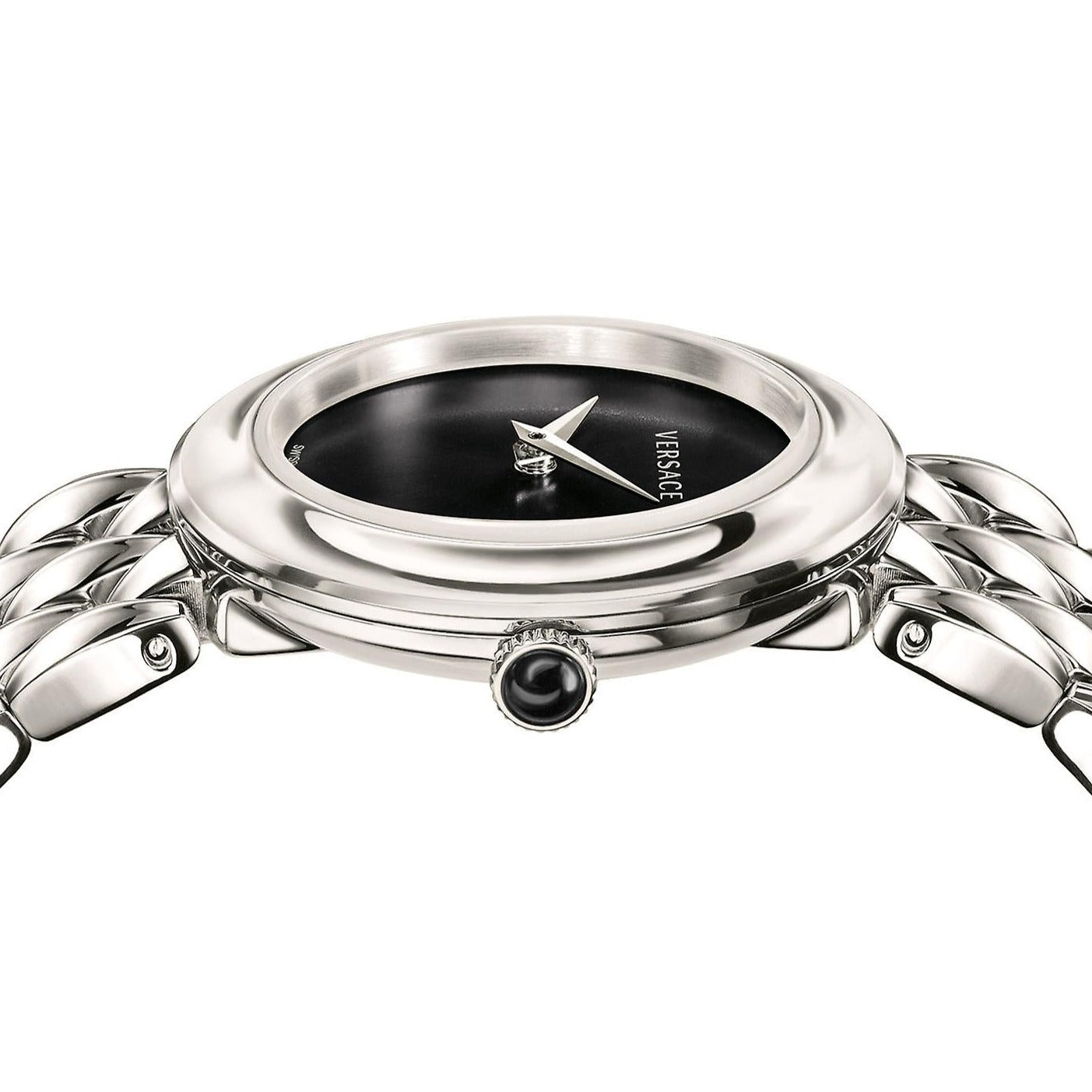  Shop Authentic Versace V-Flare Quartz Black Dial Silver Steel Strap Watch for Women - VEBN00618 - Luxxuri