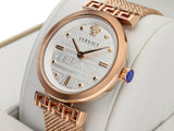  Shop Authentic Versace Meander White Dial Rose Gold Mesh Bracelet Watch for Women - VELW00620 - Luxxuri