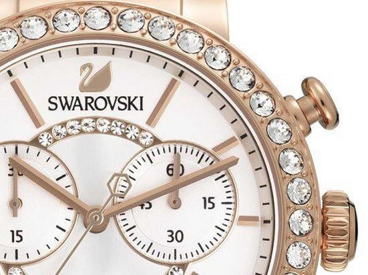  Shop Authentic Swarovski Citra Sphere Chrono White Dial White Leather Strap Watch for Women - 5080602 - Luxxuri