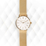 Shop Authentic Michael Kors Auden Three Hand White Dial Gold Mesh Strap Watch for Women - MK7150 - Luxxuri