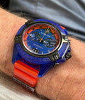  Shop Authentic Versace Icon Active Chronograph Quartz Blue Dial Orange Rubber Strap Watch For Men - VEZ700922 - Luxxuri