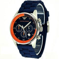  Shop Authentic Emporio Armani Chronograph Blue Dial Blue Rubber Strap Watch For Men - AR5864 - Luxxuri