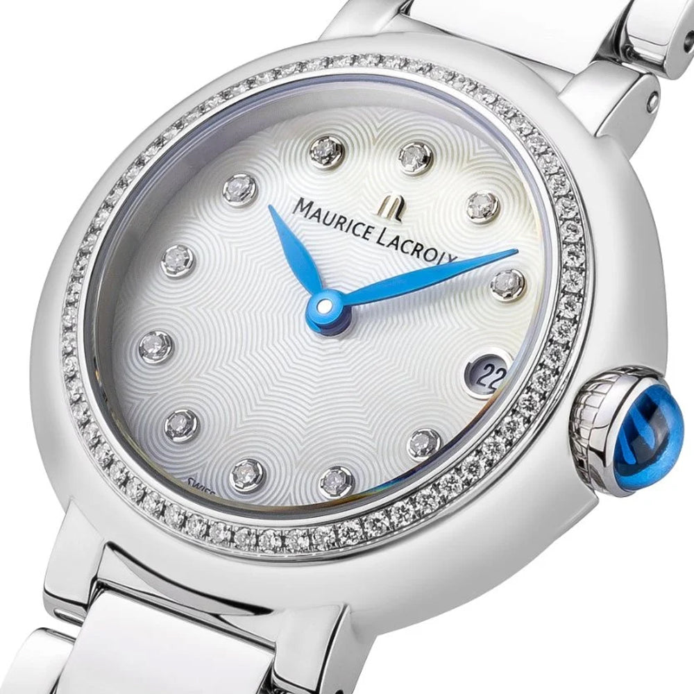  Shop Authentic Maurice Lacroix Fiaba Diamonds Mother of Pearl Dial Silver Steel Strap Watch for Women - FA1004-SD502-170-1 - Luxxuri