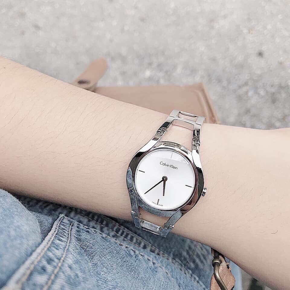  Shop Authentic Calvin Klein Class White Dial Silver Steel Strap Watch for Women - K6R23126 - Luxxuri