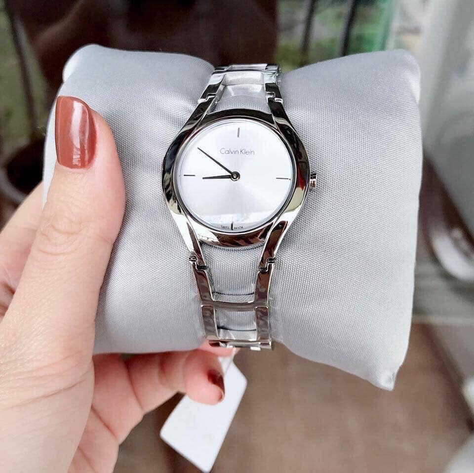  Shop Authentic Calvin Klein Class White Dial Silver Steel Strap Watch for Women - K6R23126 - Luxxuri