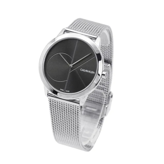  Shop Authentic Calvin Klein Minimal Black Dial Silver Mesh Bracelet Watch for Women - K3M22123 - Luxxuri