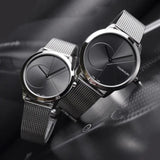  Shop Authentic Calvin Klein Minimal Black Dial Silver Mesh Bracelet Watch for Women - K3M22123 - Luxxuri