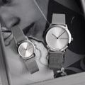  Shop Authentic Calvin Klein Minimal White Dial Silver Mesh Bracelet Watch for Women - K3M231Y6 - Luxxuri