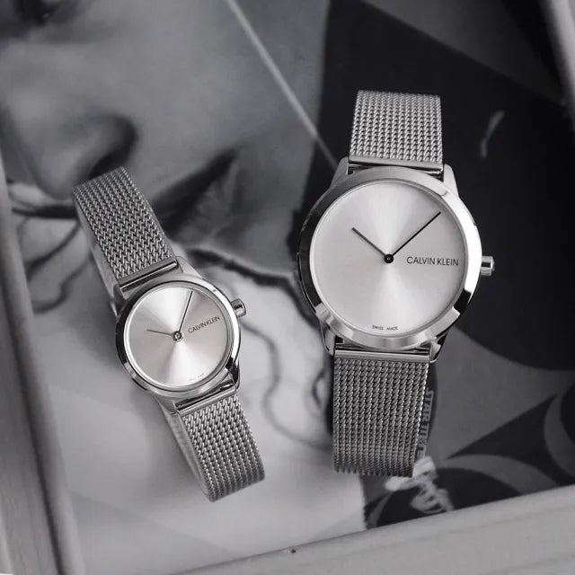  Shop Authentic Calvin Klein Minimal White Dial Silver Mesh Bracelet Watch for Women - K3M231Y6 - Luxxuri
