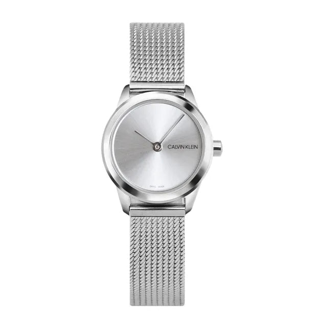  Shop Authentic Calvin Klein Minimal White Dial Silver Mesh Bracelet Watch for Women - K3M231Y6 - Luxxuri