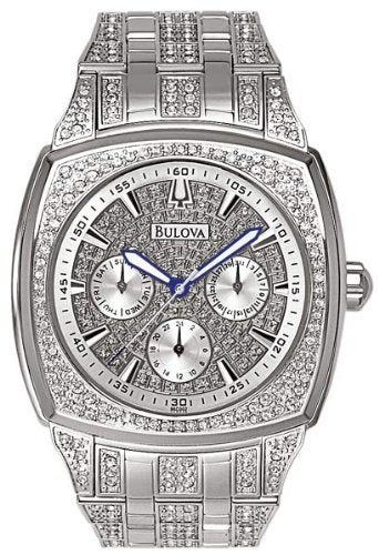  Shop Authentic Bulova Crystal Collection Phantom Silver Dial Silver Steel Strap Watch for Men - 96C002 - Luxxuri