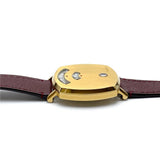  Shop Authentic Gucci Grip Quartz Yellow Gold Dial Maroon Leather Strap Watch For Women - YA157405 - Luxxuri