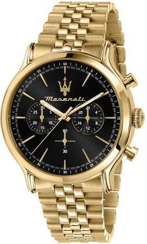  Shop Authentic Maserati Epoca Chronograph Black Dial Gold Steel Strap Watch For Men - R8873618023 - Luxxuri