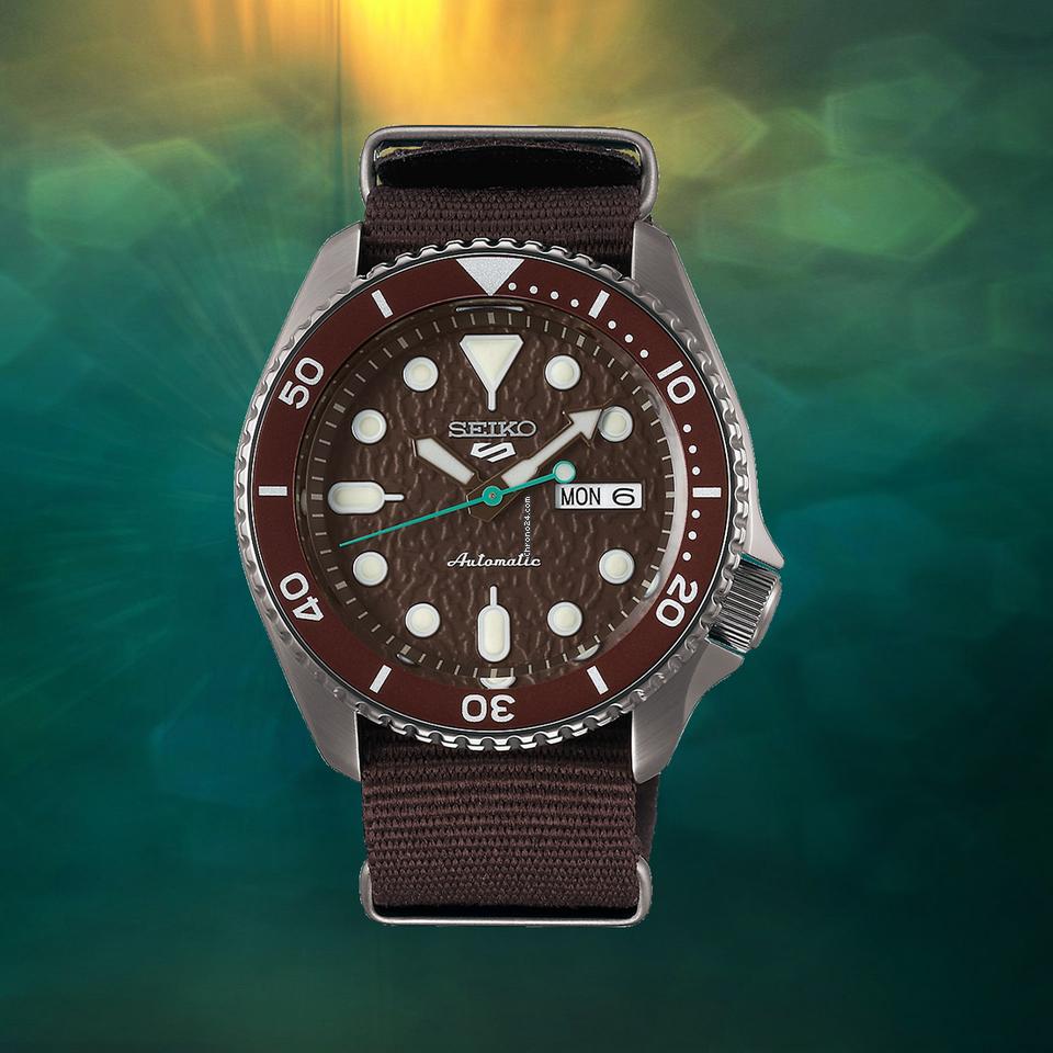  Shop Authentic Seiko 5 Sport Automatic Brown Dial Brown Nylon Strap Watch For Men - SRPD85K1 - Luxxuri