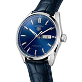  Shop Authentic Tag Heuer Carrera Calibre 5 Automatic Blue Dial Blue Leather Strap Watch for Men - WAR201E.FC6292 - Luxxuri