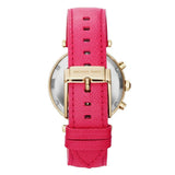  Shop Authentic Michael Kors Parker Chronograph White Dial Pink Leather Strap Watch for Women - MK2297 - Luxxuri
