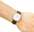  Shop Authentic Daniel Wellington Dapper Bristol White Dial Brown Leather Strap Watch For Men - DW00100086 - Luxxuri