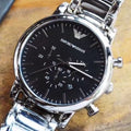  Shop Authentic Emporio Armani Luigi Black Dial Silver Steel Strap Watch For Men - AR1894 - Luxxuri