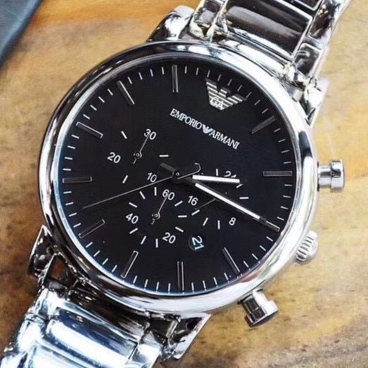  Shop Authentic Emporio Armani Luigi Black Dial Silver Steel Strap Watch For Men - AR1894 - Luxxuri