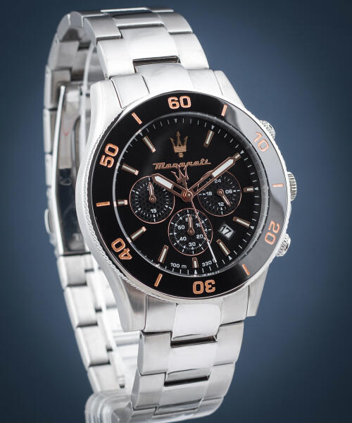  Shop Authentic Maserati Competizione Chronograph Black Dial Silver Steel Strap Watch For Men - R8873600003 - Luxxuri