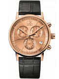  Shop Authentic Calvin Klein Post Minimal Chronograph Rose Gold Dial Black Leather Strap Watch for Men - K7627201 - Luxxuri