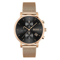  Shop Authentic Hugo Boss Integrity Black Dial Gold Mesh Bracelet Watch for Men - 1513808 - Luxxuri