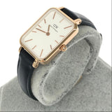  Shop Authentic Daniel Wellington Quadro White Dial Black Leather Strap Watch For Women - DW00100434 - Luxxuri