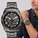  Shop Authentic Fossil Bronson Automatic Skeleton Black Dial Grey Steel Strap Watch for Men - ME3255 - Luxxuri