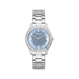  Shop Authentic Guess Glitter Burst Diamonds Blue Dial Silver Steel Strap Watch for Women - GW0405L1 - Luxxuri