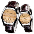  Shop Authentic Emporio Armani Classic Quartz Beige Dial Brown Leather Strap Watch For Men - AR0646 - Luxxuri